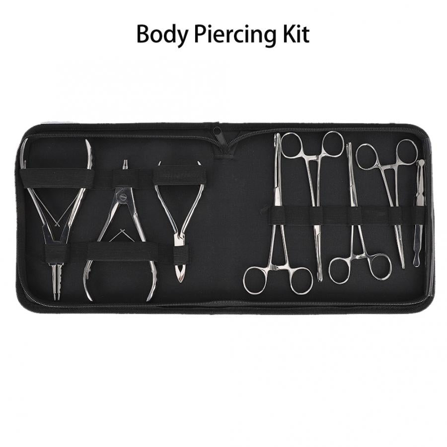 Professional Stainless Steel Body Piercing Kit 8 Pcs
