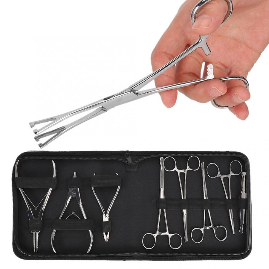 Professional Stainless Steel Body Piercing Kit 8 Pcs