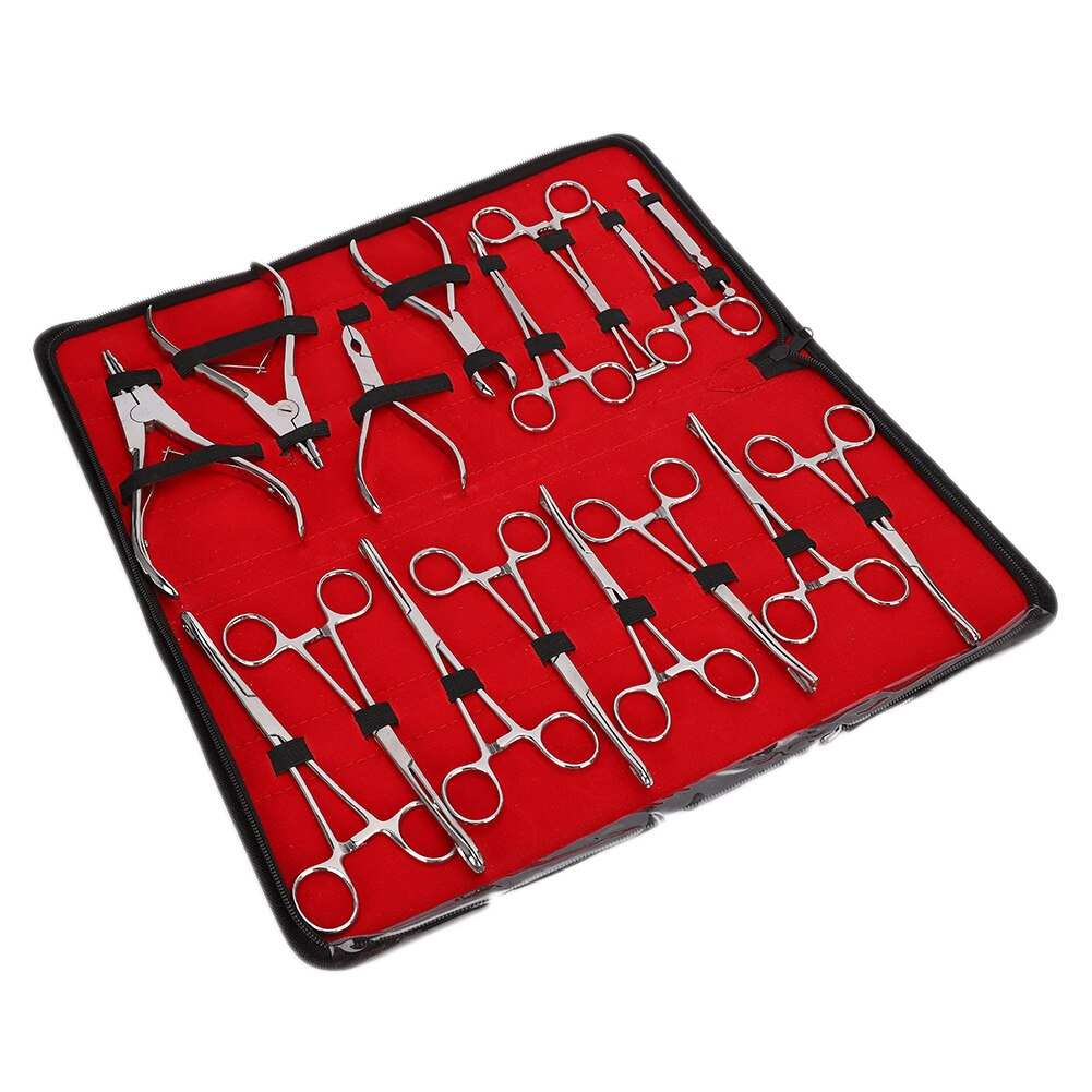 Professional Stainless Steel Body Piercing Kit 16 Pcs